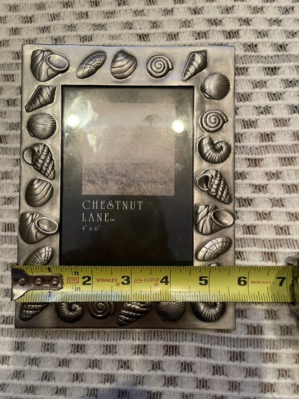 NWOT Pewter Seashell 4x6 Picture Frame - Nautical Coastal Beach Decor
